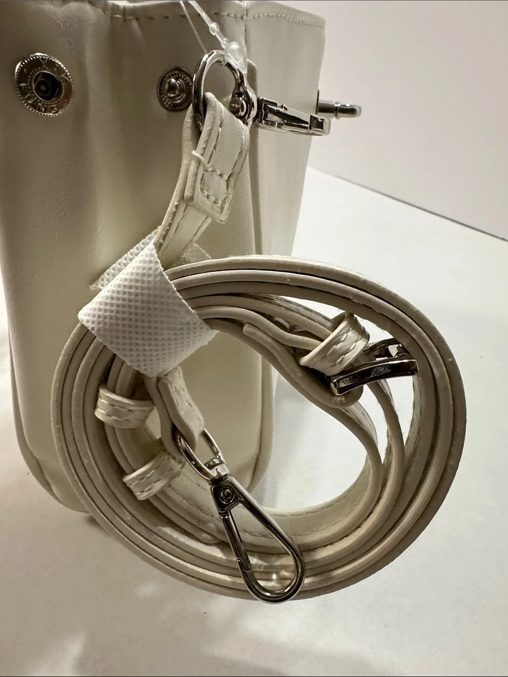 Madden NYC Cream Top-Handle Satchel with Colorful Charm